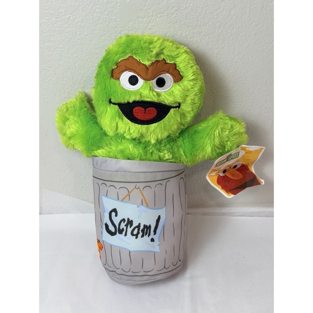 Sesame Street Oscar the Grouch Plush Trash Can Toy Factory 9-13” 2022 w/ Tag